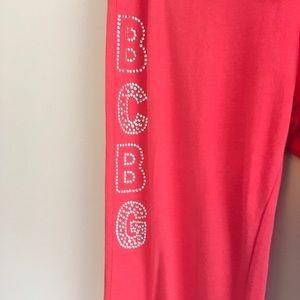 JUNIORS BCBG PINK SWEATPANTS W/ RHINESTONES SZ 16